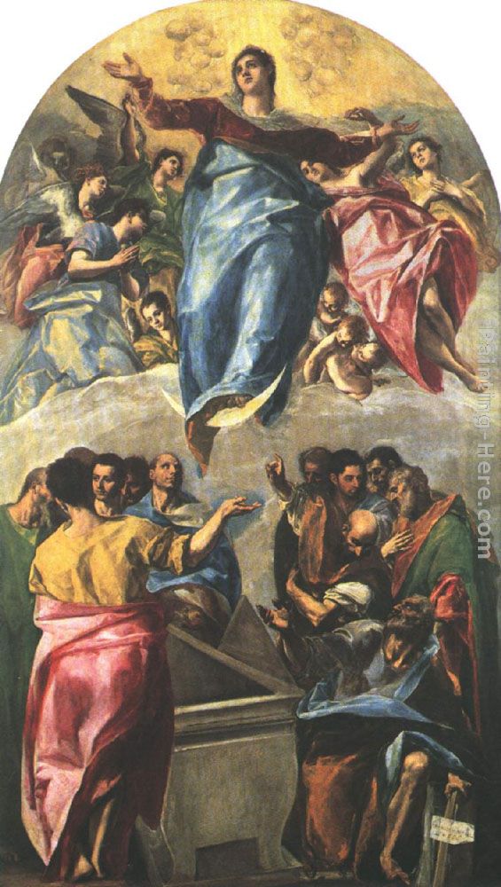 Assumption of the Virgin painting - El Greco Assumption of the Virgin art painting